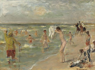 入浴する男の子、ザントフォールトの男の子 作： Max Liebermann